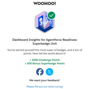 Dashboard Insights for Agentforce Readiness Superbadge Unit