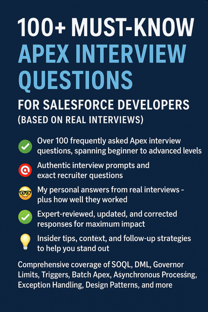 100+ Must-Know Apex Interview Questions for Salesforce Developers (Based on Real Interviews)