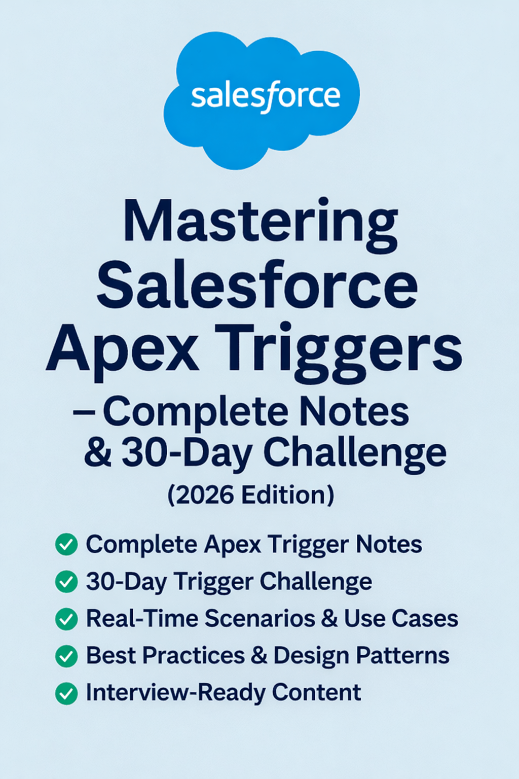 Mastering Salesforce Apex Triggers – Complete Notes & 30-Day Challenge (2026 Edition)